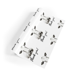 White Cow Gift Wrapping Paper Rolls, 1pc  Charolais cow Thank you Gift Wrap