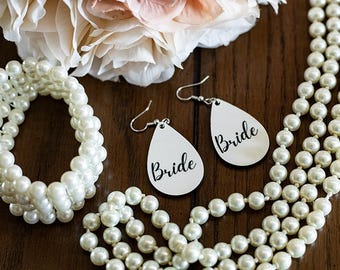 Boucles d'oreilles de mariée, bijoux d'enterrement de vie de jeune fille, cadeau de mariée, cadeau de mariage \ bijoux pour femme