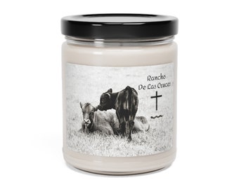 Personalized Scented Soy Candle, 9oz  Customizable Logo Candle  Baby Cows Kissing Gift for her