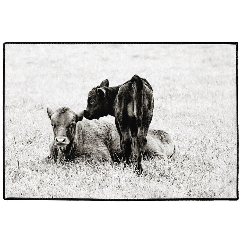 Cow Door Mat/baby Cows/front Door Greeting/farm Animal Home Etsy