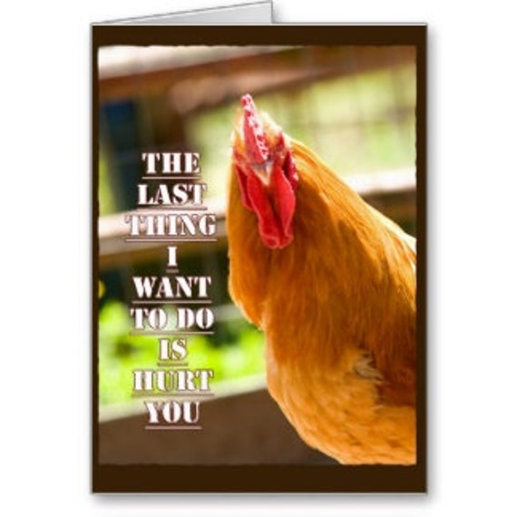 Lustige Huhn Hahn Get gut NotizKarte mit Spruch Etsy