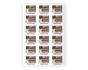Happy Holidays Duck Pond Park Christmas Gift Wrapping Paper Rolls, 1pc