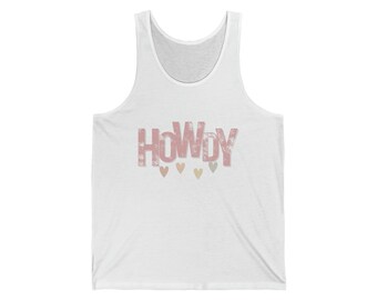 Débardeur blanc HOWDY unisexe en jersey pour femme Cœurs
