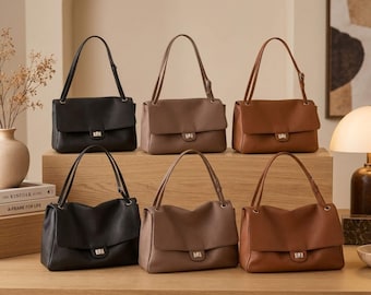 Bolso de hombro suave / Bolso tote / Bolso minimalista para el día a día / Bolso de hombro clásico para mujer