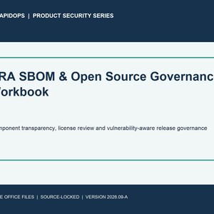 CRA SBOM Governance Workbook | Software Bill of Materials | Open Source Risk Register | Excel Template