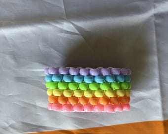 Pastel rainbow kandi cuff