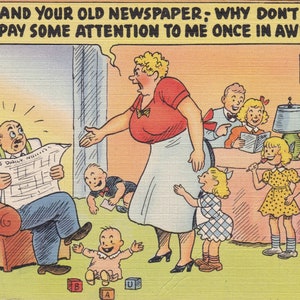 Postal Vintage Años 40 Lino Humorística