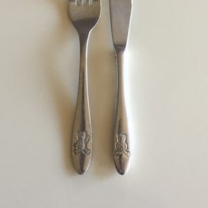 Vintage 60s German Bear Child&#39;s Utensil Set