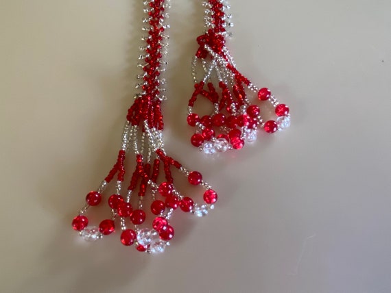 Vintage 20s Red Glass Sautoir Necklace - image 5