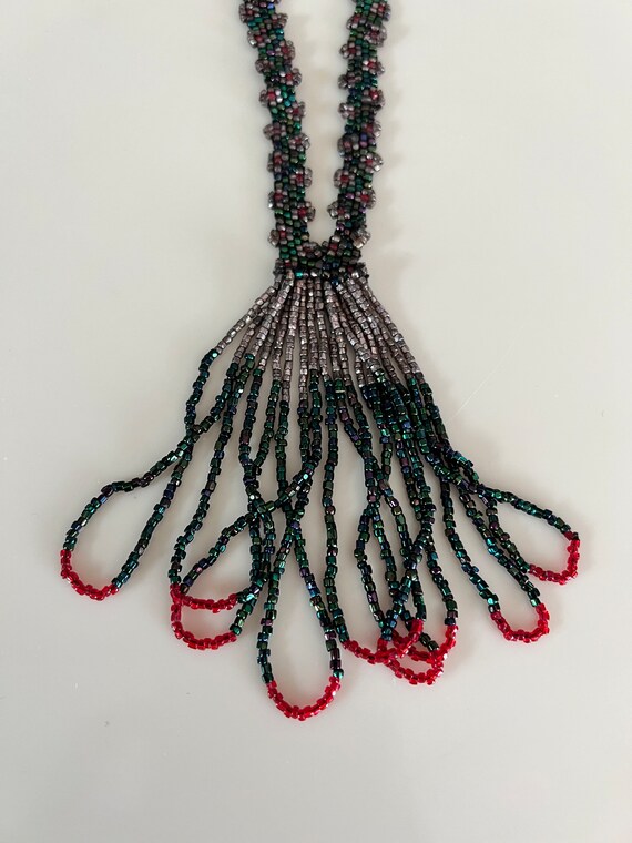 Vintage 1910s FRENCH Long Beaded Necklace - image 5