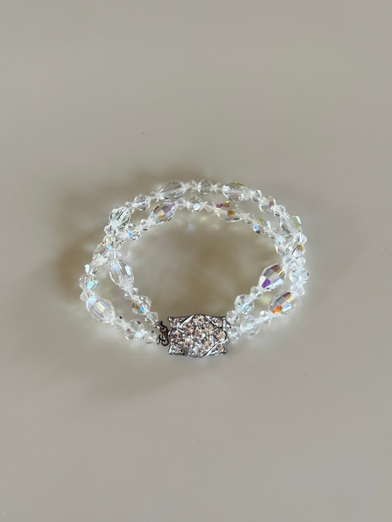 Vintage 40s Aurora Borealis Crystal Bracelet