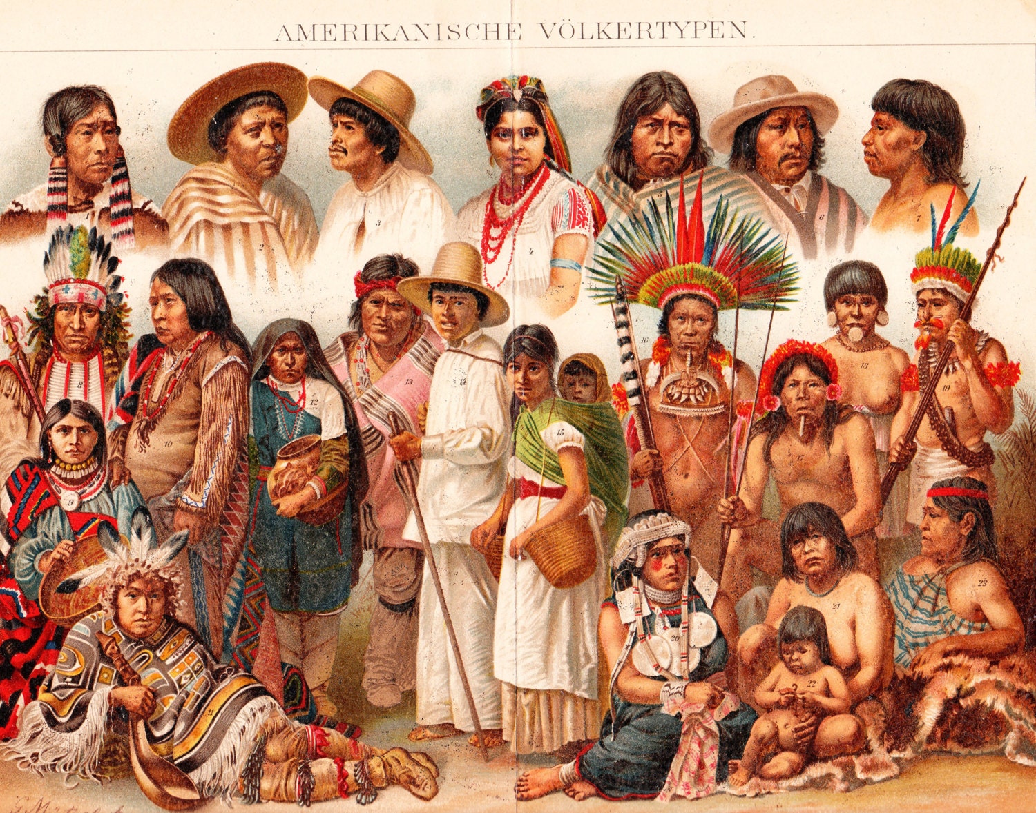 専用ほかのかた発送×抽象画　interiorl ithograph Vintage 1898 Native Americans Chromolithograph Print - Etsy