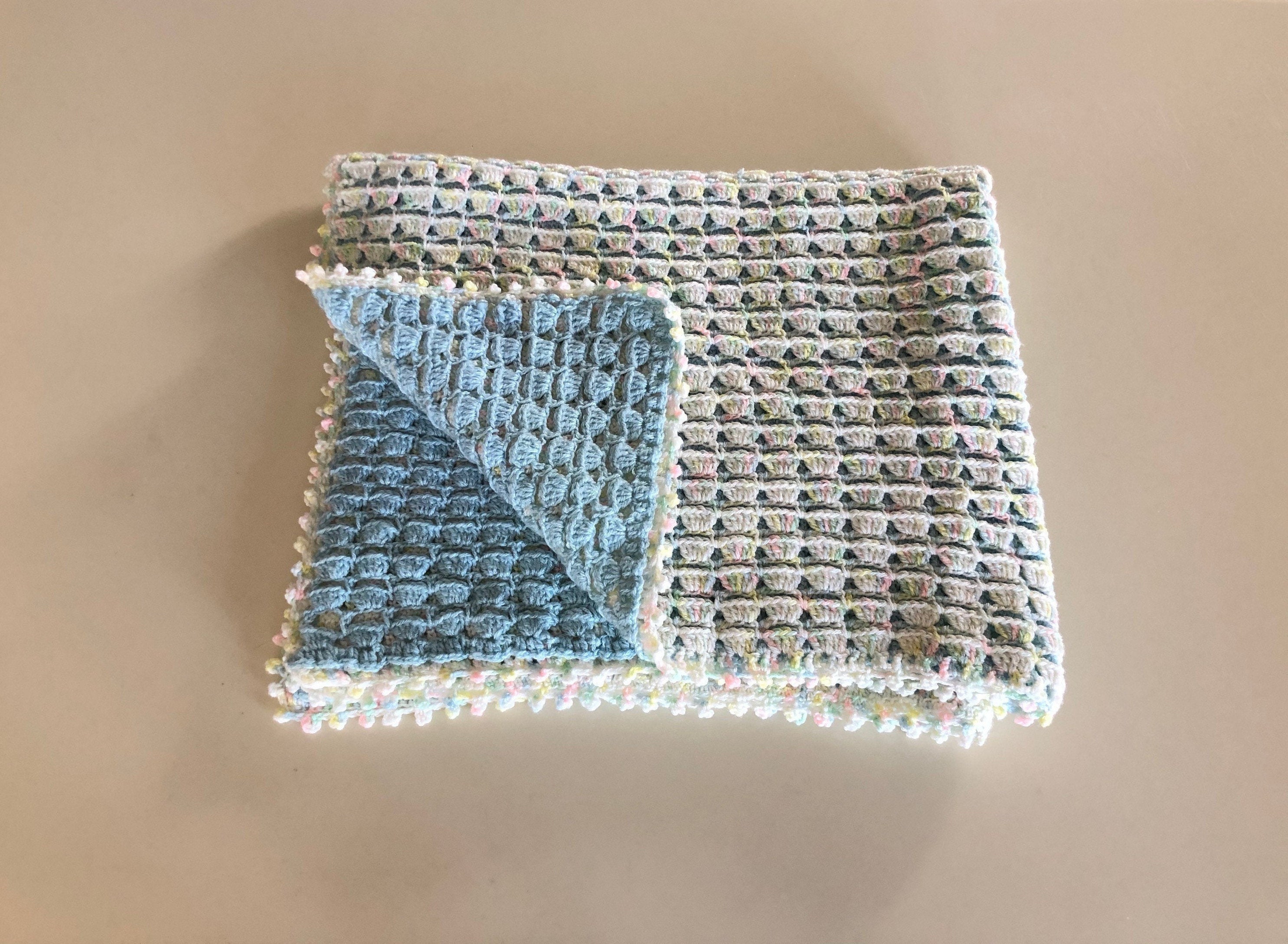 Vintage 80s Hand Crocheted Baby Blanket Etsy Sweden