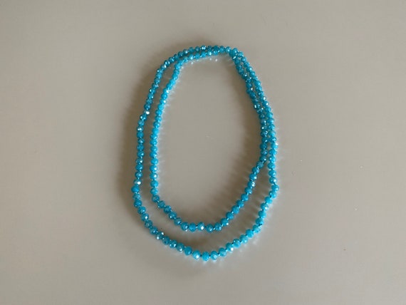 Vintage 40s Blue Glass Necklace - image 1