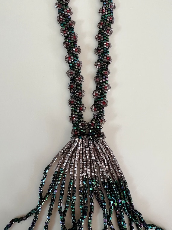 Vintage 1910s FRENCH Long Beaded Necklace - image 6