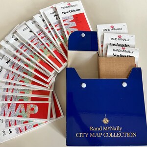 35 pièces coffret RAND MCNALLY plan de la ville vintage des années 80
