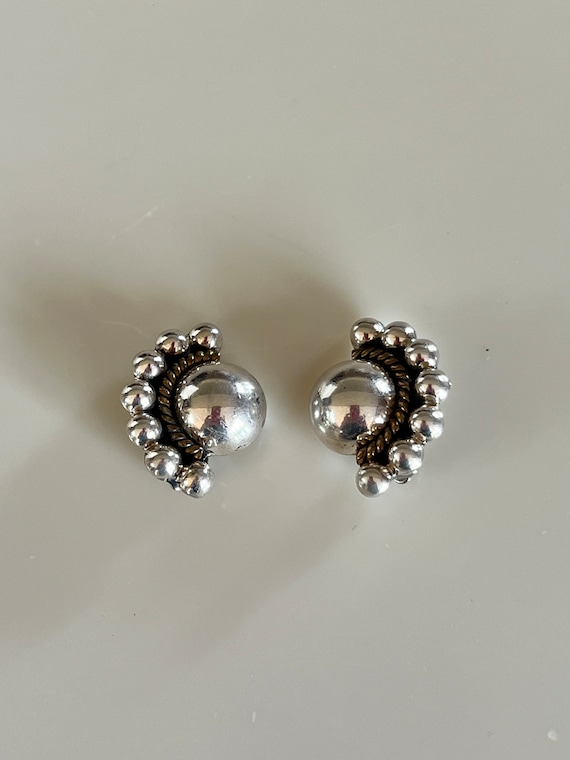 Vintage 40s Sterling Mexico Earrings