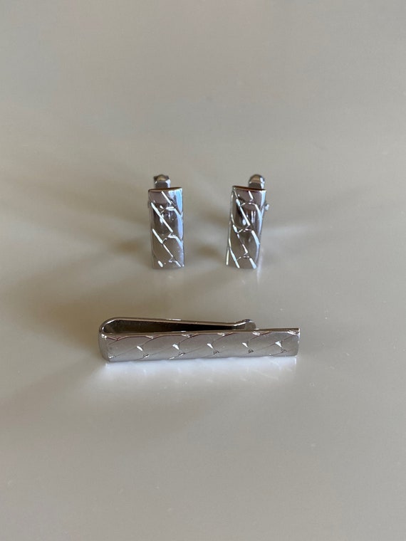 Vintage 60s Mod SWANK Silver Cufflinks