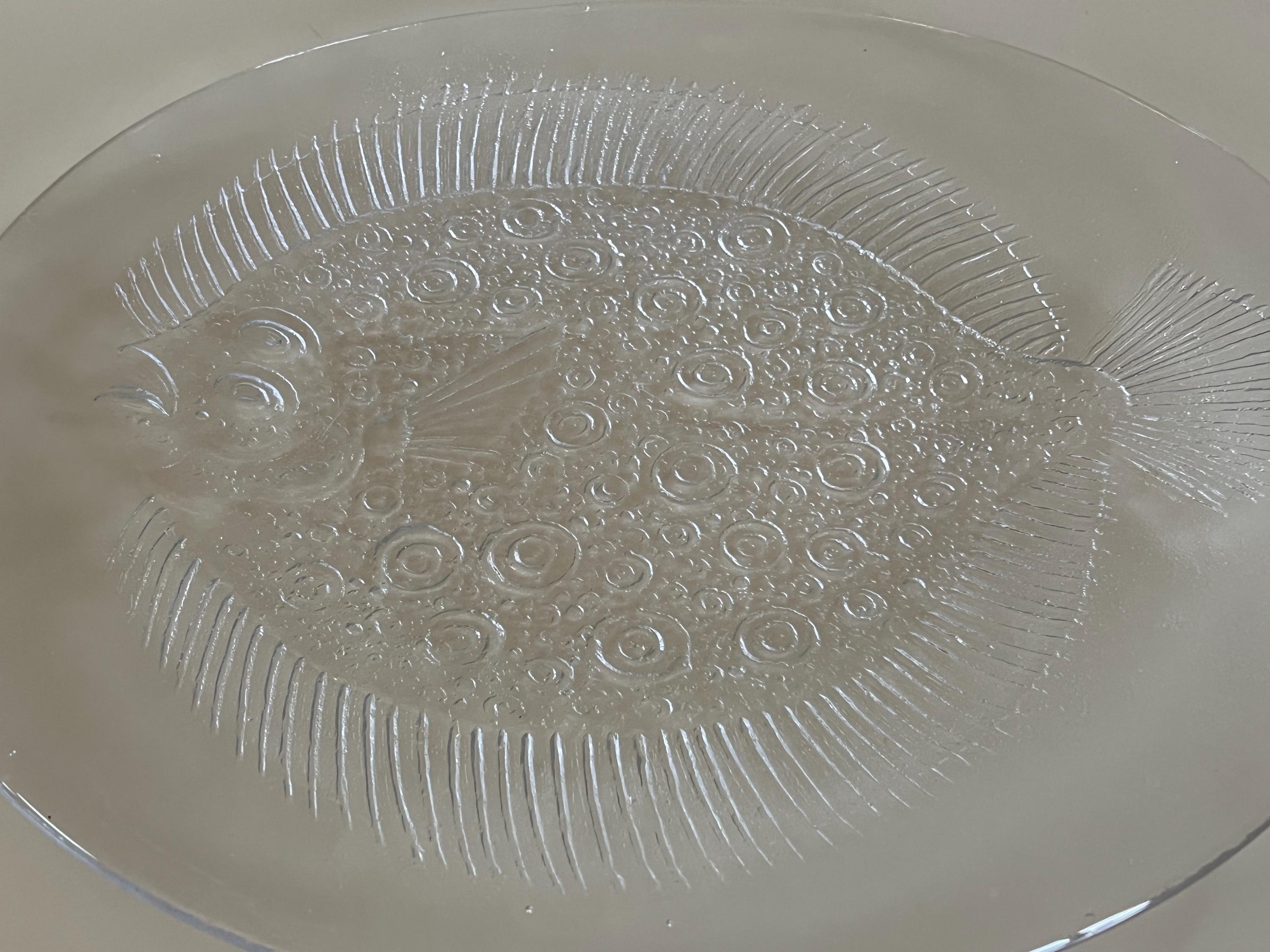 Vintage 70s KOSTA BODA Flounder Glass Plate - Etsy