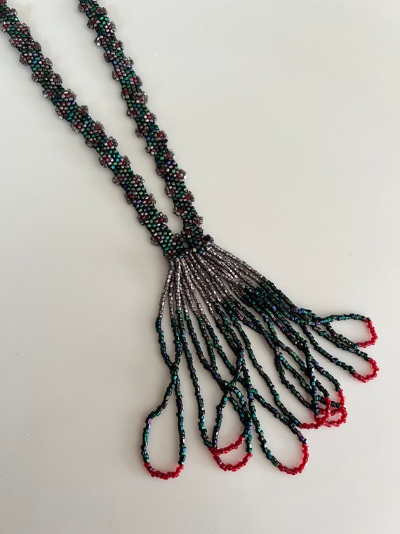 Vintage 1910s FRENCH Long Beaded Necklace - image 8