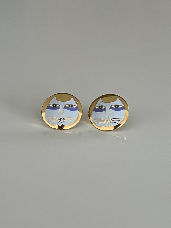 Vintage 80s MOON CAT Earrings