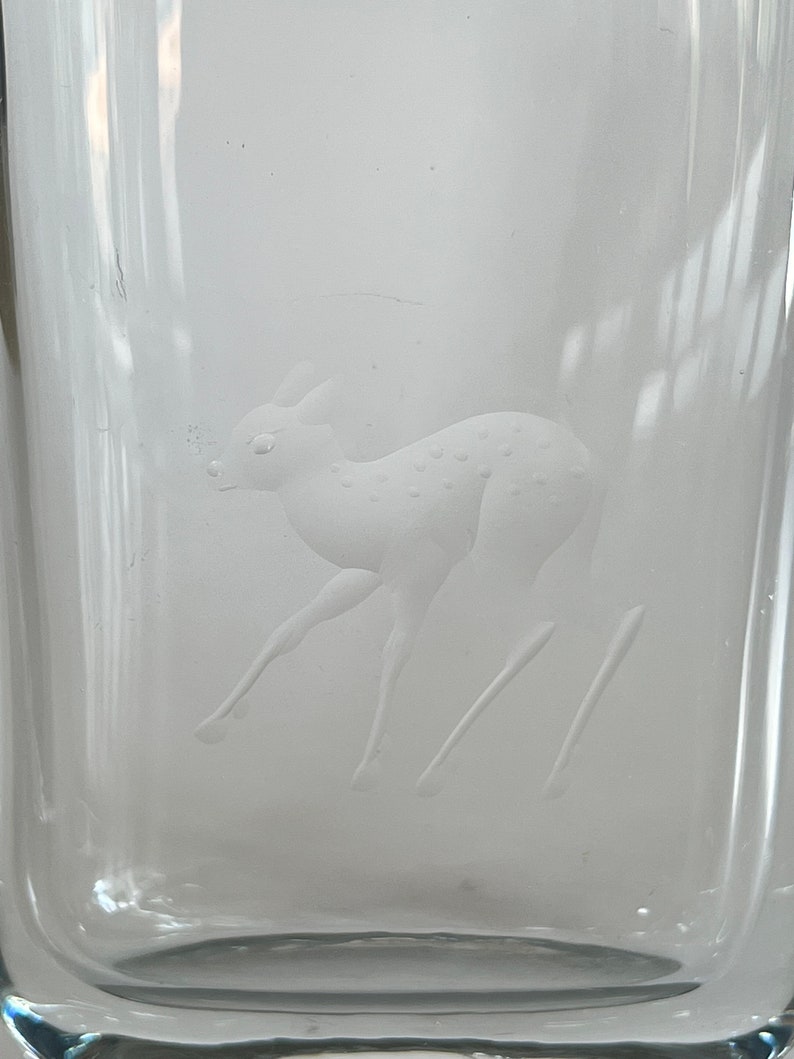 Vintage 30s STRÖMBERGSHYTTAN Fawn Glass Vase image 4