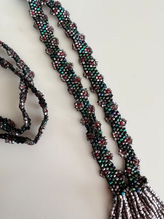 Vintage 1910s FRENCH Long Beaded Necklace - image 10
