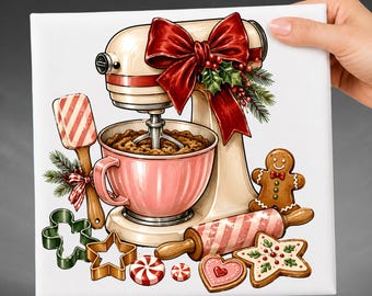 Christmas Baking DTF Transfer, Stand Mixer Gingerbread Cookies Holiday Shirt Design Heat Press, Christmas Baker DTF Transfer