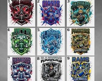 32 Football Mascot Designs, Game Day DTF Transfer, American Football Mascot Heat Press, Football Fan Shirt, Team Spirit Tee Ready to Press
