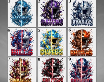 Football Mascot Helmet Graphic DTF Transfer, Retro Game Day Football Fan Shirt Heat Press, Team Spirit Sports Graphic, Animal Helmet DTF