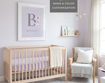 Nursery Name Sign for Nursery Personalized Baby Gift Girl Room Decoration Wall Art Ballerina Theme Baby Shower Present Custom Newborn