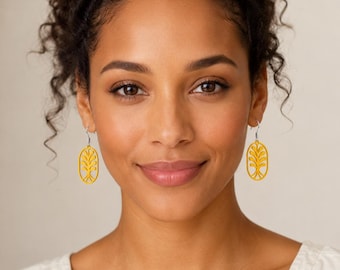 Botanical Leaf Earrings: Sterling Silver Hooks, Nature Drop Jewelry