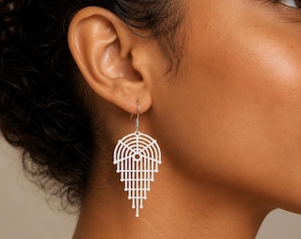 Circuit of Reverie Earrings: Geometric Chandelier Statement Earrings, Modern Drop Jewelry, Gift for Her
