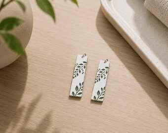 Leaf Silhouette Drop, Botanical Nature, Lightweight Boho Jewelry, Minimalist Gift for Her