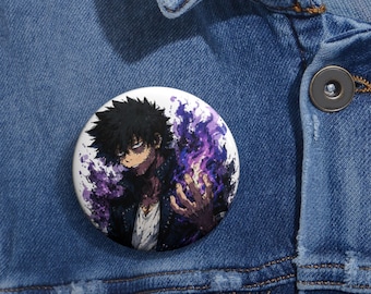 Broche de metal de 3,2 cm (1,25 pol.) feito por um fã de Dabi, personagem de anime sombrio de My Hero Academia.