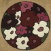 13 inch rug hooking flower pattern on primitive linen
