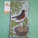Robin Family rug hooking pattern on RED DOT Fabric