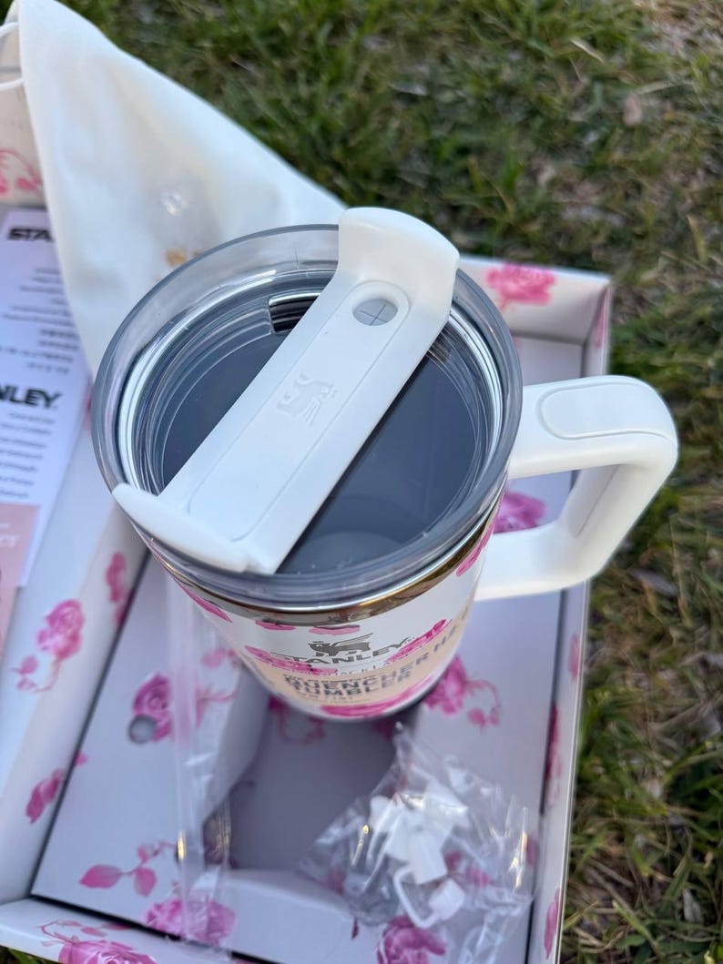 Stanley x LoveShackFancy 40oz bloemenbeker, roze roos quencher H2.0-mok afbeelding 10