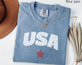 USA Graphic Tee, Vintage USA Patriotic Shirt