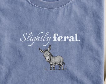Sarcastic Funny Donkey Shirt, Slightly Feral Cute Donkey Shirt, Adult Humor gift