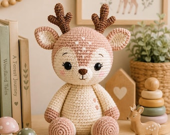 Haakpatroon Woodland Fawn amigurumi | Kawaii hertenknuffel (pdf-download)