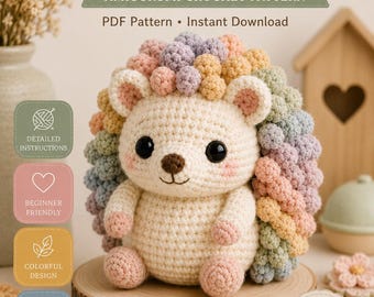 Haakpatroon regenboog egel amigurumi pdf | Geschikt voor beginners (direct downloaden)