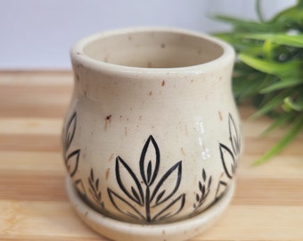 Mini Planter and Catch Plate - Pottery | Ceramic | Clay