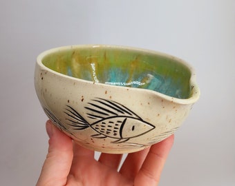 Spouted Bowl - Matcha | Gravy | Dressing | Sauce | Ceramic | Pottery | Clay