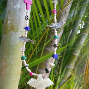 Multi gemstone and fetish necklace