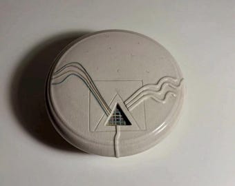 Carole Aoki (California) Studio Pottery Porcelain Covered Dish 1981 Postmodern