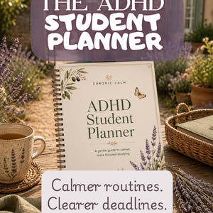 ADHD Student Planner PDF Printable | Study Planner for College Homework Exams | Focus & Assignment Tracker Digital Download