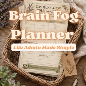 Brain Fog Planner Printable, Chronic Illness Life Admin Tracker, ADHD Memory Aid PDF, Spoonie Daily Planner, Cognitive Disengagement Tool