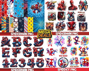 Spiderman PNG, MEGA Watercolor Spiderman PNG, Spidey Png, Spiderman Png Bundle, Spider png, Brand new Superhero png, Baby Spiderman Cut File
