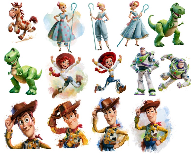 Toy Story PNG, Toy Story 5 Watercolor PNG, Toy Story 5 Characters Bundle PNG, Woody Buzz Jessie Digital Clipart, You’ve Got a Friend in Me image 4